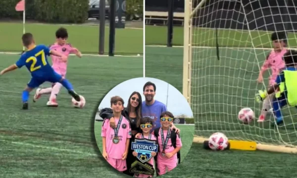 Messi junior i driblon tre lojtarë dhe shënon gol
